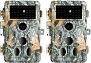 2 Pack Trail Game Cameras 24MP 1296P Waterproof Night Vision No Glow Cameras