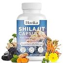 Hovika Shilajit Pure Himalayan 6000MG, Shilajit Resin Supplement for Men & Women 60% Fulvic Acid Shilajit Capsules with Ashwaganhda, Maca, Rhodiola Rosea for Energy, Strength, Immunity, 120 Capsules