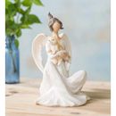 Wind & Weather Seated Angel w/ Cat Statue Resin/Plastic in White | 8.27 H x 5.51 W x 6.69 D in | Wayfair GO8173