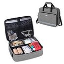 CURMIO Medical Equipment Bag with Padded Laptop Sleeve and 2 Detachable Transparent Compartment, Portable Nursing Supplies Bag for Nurses, Family Community Health Care Professionals,Gray