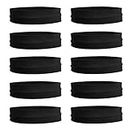 10 Pack Cotton Yoga Headbands by Teemico - Cotton Stretch Headbands Elastic Yoga Hairband for Teens Girls Women Exercise Running Sports Hair Wrap Accessories,Black
