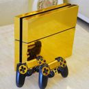 4 Skin Wrap Sticker Decal Covers Console 2 Controller Kit++ Gold PS4 /