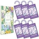 Scent-Hi Sachets Parfumés Lavender pour Tiroirs, Armoires, et Garde-Robes avec Crochet 6 Sachets, Cadeau de Noël