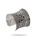 YouBella Jewellery Silver Plated Oxidised Cuff Bracelet Bangle for Women and Girls (Style 1)