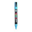 UNI-BALL Posca 5M 1.8-2.5 mm Bullet Shaped Paint Marker Pen | Reversible & Washable Tips | For Rocks Painting, Fabric, Wood, Canvas, Ceramic, Scrapbooking, DIY Crafts | Light Blue Ink, Pack of 1