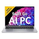 Acer Swift Go 14 AI PC Premium Laptop Intel Core Ultra 7 155H (35.56cm 14-inch IPS Touchscreen WUXGA/16GB/1TB SSD/Intel Arc Graphics/1440p Camera with Shutter/Win 11/MSO)SFG14-73T, Pure Silver, 1.3 Kg
