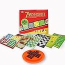 Kids Mandi Seven in One Family Board Game | Football, Brainvita, Ludo, Snake and Ladder, Car Racing, Cricket and Chess Board Games Set | 2-4 Players - Age 5 Years and Above