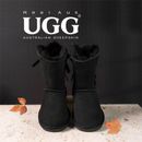 Ugg Real Aus 100% Australian Sheepskin Wool Women 9" Bailey Bow Boots Chestnut