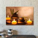 Impresión de cuadro de arte de pared de lienzo de velas aromáticas y piedras zen sin marco