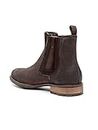 TEAKWOOD Leathers Men's Genuine Leather Solid High-Top Flat Chelsea Boots (8 UK, Brown)