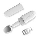 GYENNO Parkinson Spoon and Fork Set for Hand Tremors, Parkinson Utensils with 85% Tremor Offset, Adaptive Utensil for Independent Eating