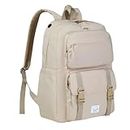 Backpack for Men Women,Vaschy Unisex Large Fashion Schoolbag Book bag 15.6-17Inch Laptop Backpack Travel Backpack Rucksack for High School/College/Work/Travel/Commuter Beige