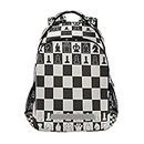 Fiery Dragons School Backpacks with Chest Strap for Teens Boys Girls, Chess Board Style 1, Daypack Backpacks