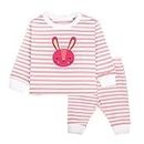 ARIEL Cotton Fleece Clothing Sets for Boys & girls - Unisex Winter Pink Bunny Clothing sets Full Sleeve T-shirt & Pant, Size- 9-12 months