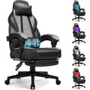 Computer Gaming Chair with Massage, Footrest and Lumbar Support Heavy Duty