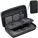 ProCase Hard Travel Tech Organizer Case Bag for Electronics Accessories Charger Cord Portable External Hard Drive USB Cables Power Bank SD Memory Cards Earphone Flash Drive -Black
