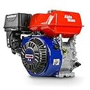 AlphaWorks Gas Engine 7HP Motor Horizontal 4 Stroke OHV Recoil Start 3600RPM 8.85Ft-Lbs/12Nm Torque 3/4"x2.43” Shaft 3/16" Keyway 5/16”-24 UNF End Tapped Go Kart Log Splitter EPA/CARB Certified