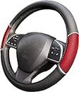 UKB4C Racing Steering Wheel Cover/Glove Red Leather Look Mesh