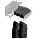 Tactical Rubber Grip Glove Sleeve Slip-On Ventilated Grip Grips for Glock (2 Pcs Black)