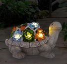 Solar Garden Outdoor Statues Turtle, 7 LED Lights - Lawn Decor for Balcony