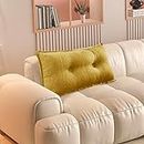 Johnear Cuscino per schiena per divano, letto, schienale grande, in lino, per lettura, per divano, testiera, cuscino da parete (giallo, 80 x 8 x 50 cm)