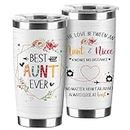 Hexagram Aunt Gifts, Mothers Day Aunt Gifts 20 oz Tumbler, Gifts for Aunt, Best Aunt Ever Gifts, 18/8 Stainless Steel Mug, Aunt Auntie Gifts from Niece, Best Auntie Gifts