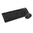 Lapcare E9 Wired Combo-Wired Keyboard and Mouse Set-USB, Ergonomic Design- Black