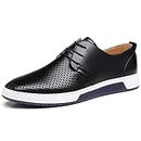 ZZHAP Men's Casual Oxford Shoes Breathable Flat Fashion Sneakers (11 M US, Black)