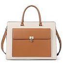CLUCI Briefcase for Women Vegan Leather 15.6 Inch Laptop Business Ladies Shoulder Bag
