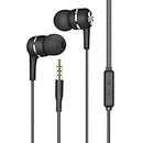 Earphones, Wired Headphones and Microphone 3.5mm In-Ear Magnetic Stereo Definition for PC and Android Mobile Phone for Galaxy, Huawei, Xiaomi etc (Black)