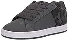 DC Men's Court Graffik Skate Shoe, Dark Grey/Black/White