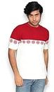 PURE KNITS Polo T-Shirt for Men, Red, Off White Structured t-Shirt Cotton Tees, Comfortable Half Sleeve Regular Fit Collared Neck Knitted Tshirts (Large)