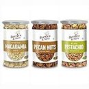 Berries And Nuts Premium Macadamia Nut, Pecan Nut & Salted Pistachios Combo | Macadamia Nut 150 Grams, Pecan Nut 150 Grams and Salted Pistachios 150 Grams | 450 Grams