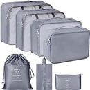 PETRICE Travel Organizer, Packing Cubes for Travel, Travel Essentials, Toiletry Bag, Packing Bags for Clothes, Travel Organizer for Women, Travel Pouch, Packing Cubes Travel Organizer (Grey)