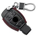 OTMIK Auto in pelle Smart Key Protector Case Cover Key Bag Keychain per Mercedes Benz CLS CLA GL R SLK AMG Classe A B C S Accessori per il guscio della chiave (3 Bottoni)