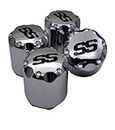 WUKO-HUNT Golf Cart SS Wheel Center Caps, ITP Push in Style Wheel Hubcaps Dust Universal for EXGO Club Car Yamaha &Other Models 4Pcs (Chrome with Black SS)