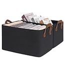 Goodpick Storage Bins for Shelves, Closet Organizers and Storage for Clothes,Cube Baskets Storage Organization for Bedroom, 14.75" L x 10.25" W x 8.25" H, Black,2-Pack