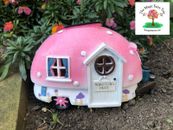 Pink solar fairy caravan fairies garden decor - gypsy wagon - house home lights
