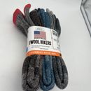 Omni Wool Unisex Merino Wool Hiker Crew Socks 3 Pack Size Large Gray, Red, Teal
