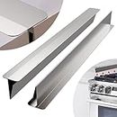 IIIOIIIA Upgrade“T” Kitchen Stove Counter Gap Cover (2 Pack) Stainless Gap Covers Between Stove and Counter with Wide & Long, Protect Stove Gap Filler Sealing Spills in Kitchen (20 Inch, Silver)