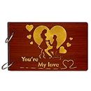 Craft Qila You are my love Wooden Scrapbook Photo Album for Memorable Gift Size (26cm x 16cm x 4cm)
