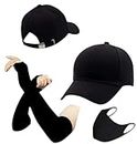 RK Trends Unisex Accessories Combo (Cap/Arm Sleeves/Black Mask) Men, Women, Unisex Accessories Black (Cap, Arm Sleeves, Mask)