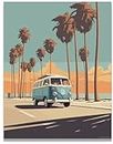 Inspirational Wall Art Co. - Camper | Retro Volkswagen Poster - Vintage Beach Poster - Volkswagen Van Beetle Surf Poster - Vintage Beach Prints - Art For Beach House | 11x14 Inches Unframed