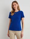 NONI B - Womens Summer Tops - Blue Tshirt / Tee - Cotton - Smart Casual Clothing