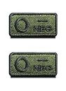 Pack of 2 Tactical Military Green Type O Neg Negative Blood Group Cross Emblem Embroidered Patch with Velcro Fastener for First Aid Bag, Trauma, Medicine, Paramedic, Rescue Package (O-)