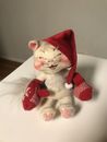 Annalee Christmas White Cat 1984 con guantes 9"