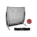 PowerNet 5x5 Practice Hitting Pitching Net, Strike Zone Attachment, Weighted Training Ball & Carry Bag