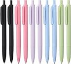 LINFANC Black Gel Pens Fine Point Smooth Writing Pens Bulk, Soft Touch Cute Pens Aesthetic School Supplies, 0.5mm Black Ink Pens for Journaling, Cute Office Supplies for Women Man 10-Count (LF6051)