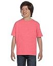 Hanes Camiseta Beefy-T para niños, Coral (Charisma Coral), L
