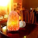 Mystery & Magic of Soul 6 kg Natural Himalayan Rock Salt Lamp with Extra Bulb and Wooden Base, Pack of 1 Lamp with 1 Power Cable with Bulb Holder and Leads & Extra Bulb